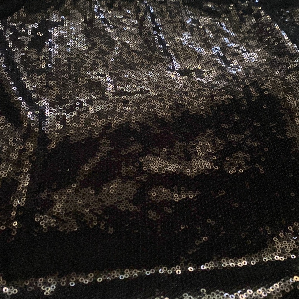 Ruby Ribbon Sheer Mesh Black Sequined Festive Top… - image 2